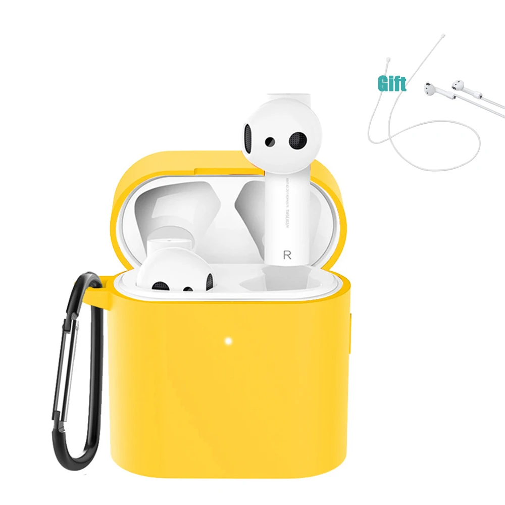 Yellow Силиконовый чехол для Xiaomi Airdots Pro 2, беспроводные наушники TWS, bluetooth-гарнитура для Xiaomi Air 2, защитный чехол, наушники - Цвет: Yellow