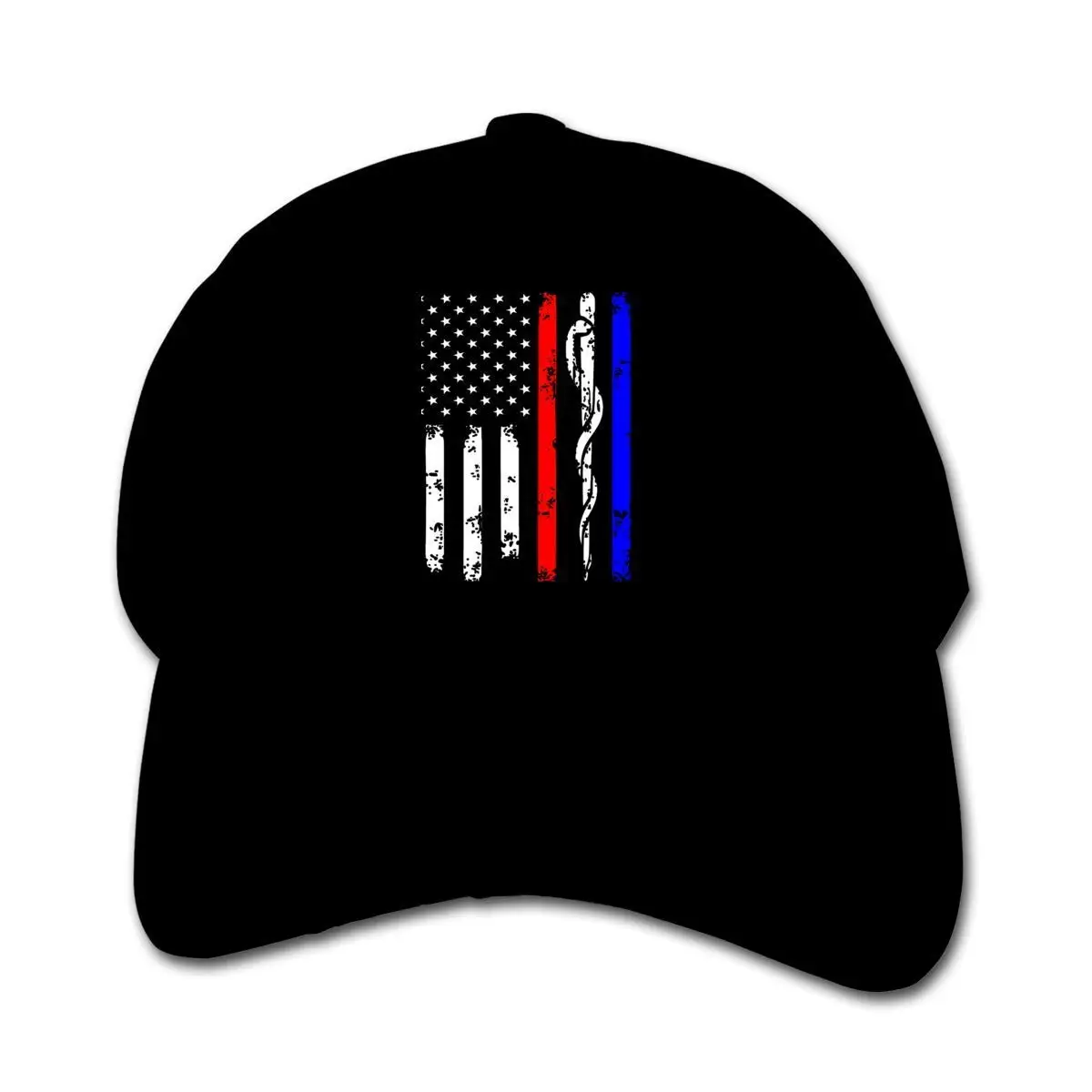 Легкая детская бейсбольная кепка с флагом полиции и пожарного и EMT для мальчиков и девочек, регулируемая черная шляпа от солнца