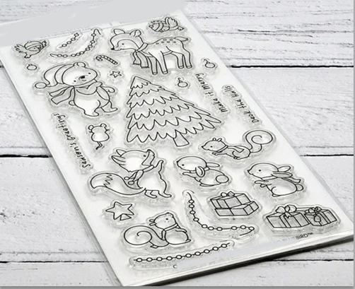 Прозрачный силиконовый штамп с маленькими животными/печать для сделай сам