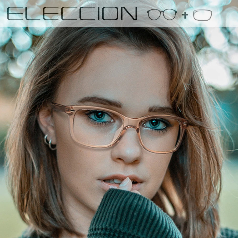 

ELECCION Rectangular Frames Glasses frame for Women Fashion Optical Prescription Spectacles Myopia Eyeglasses Transparent