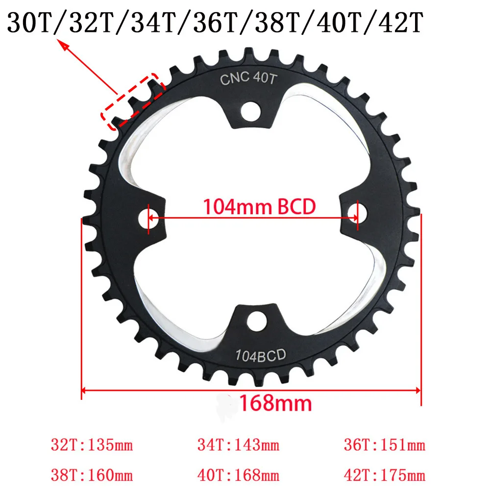 MTB Bike Square Hole Crankset 104BCD Bicycle Crank Sprocket