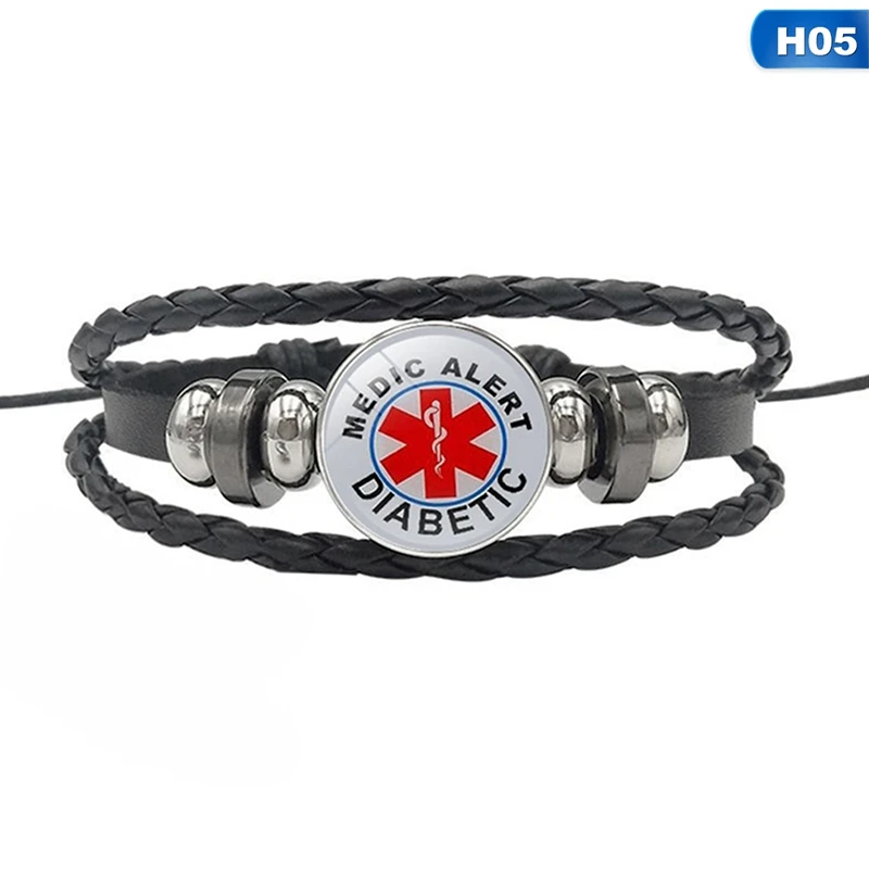 BL4747H05 Браслеты-талисманы I'm Diabetic для женщин и мужчин, медицинские алерты, ID браслеты, плетеный браслет для диабетиков, медицинский Предупреждение ющие ювелирные изделия - Окраска металла: BL4747H05