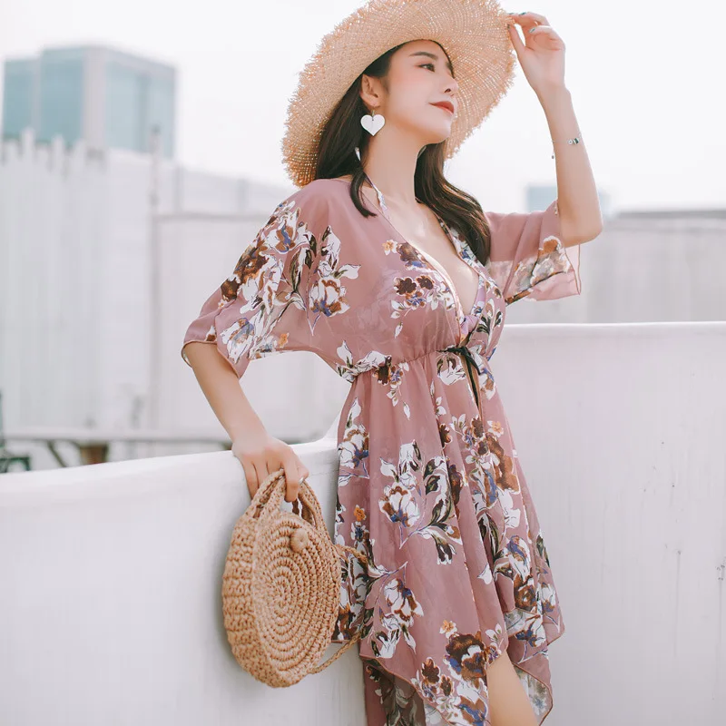 

2018 New Style Bathing Suit Women's Bikini Cover-up Three-piece Set Large Bust Underwire Small Bust Gathering-Slimming Belly Cov