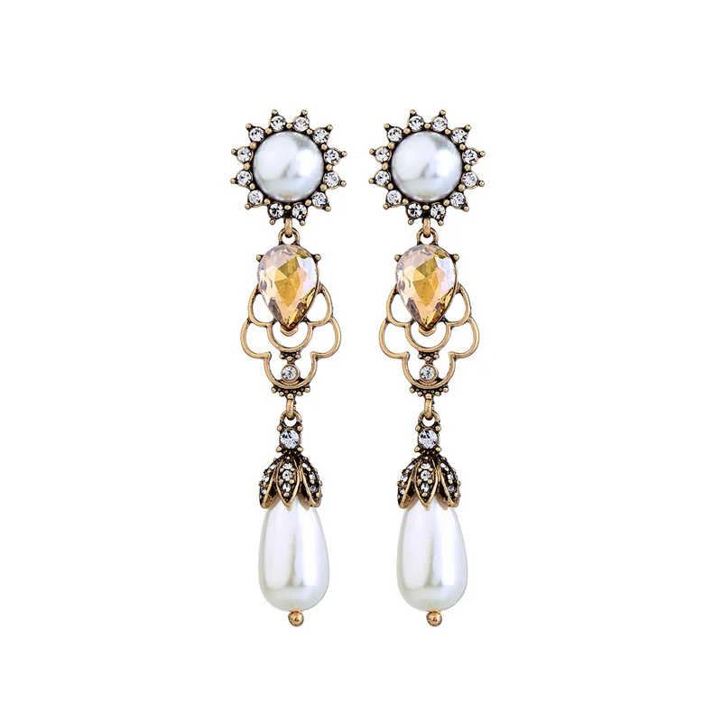 

Joolim Vintage champagne Glass Drop Earring Retro Dangle Earring For Women 2019 Fashin Jewelry