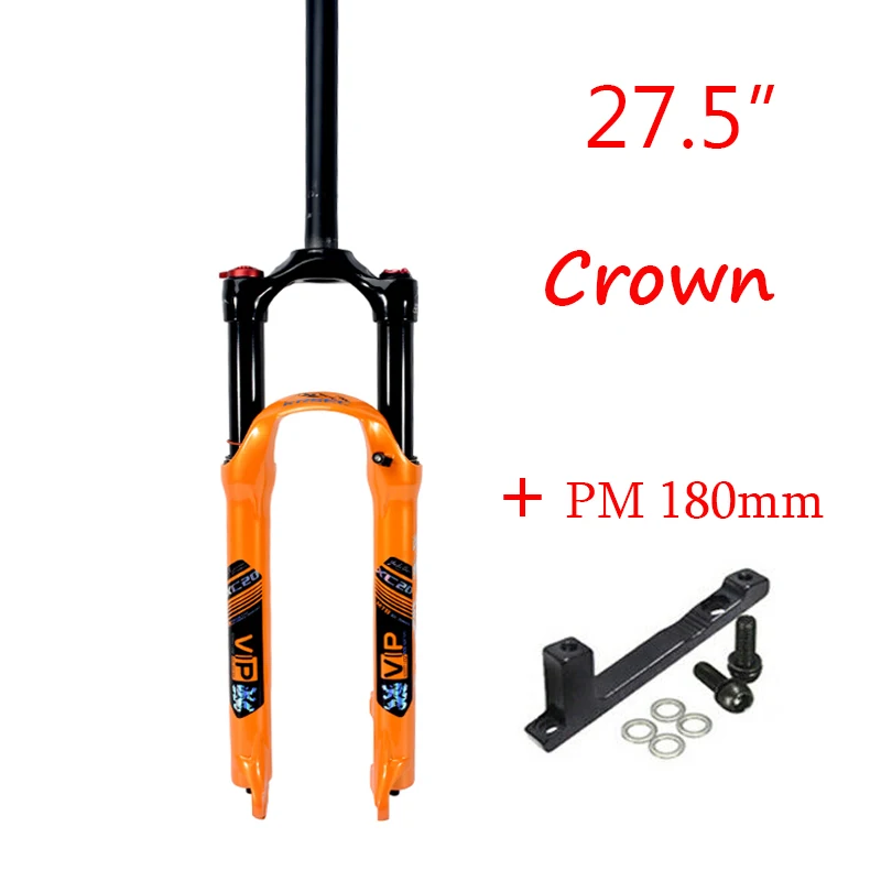 27.5 Orange KESEC 26/27. 5/2" MTB велосипед Подвеска вилка 120 мм Воздушный шок 1-1/8" вилки для горных велосипедов путешествия 9 мм qr-адаптер PM 180 мм - Цвет: 27.5 Orange