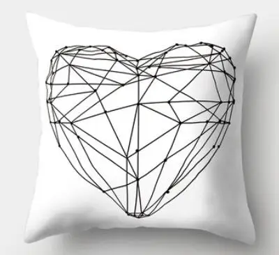 Black White Geometric Cushion Throw Pillows Polyester Decorative Pillowcase 45*45 Nordic Style Home Decor Pillow 