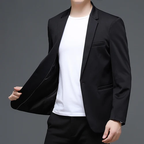 남성용 클래식 단색 블레이저 수트, 한국 버전 수트 재킷, 캐주얼 슬림핏, 남성 의류 J693, 신제품 2
