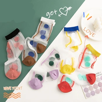 

Summer Cool Vintage Breathable Transparent Ultra-thin Women Socks Dots Socks Women Original Soft Fashion Women Socks