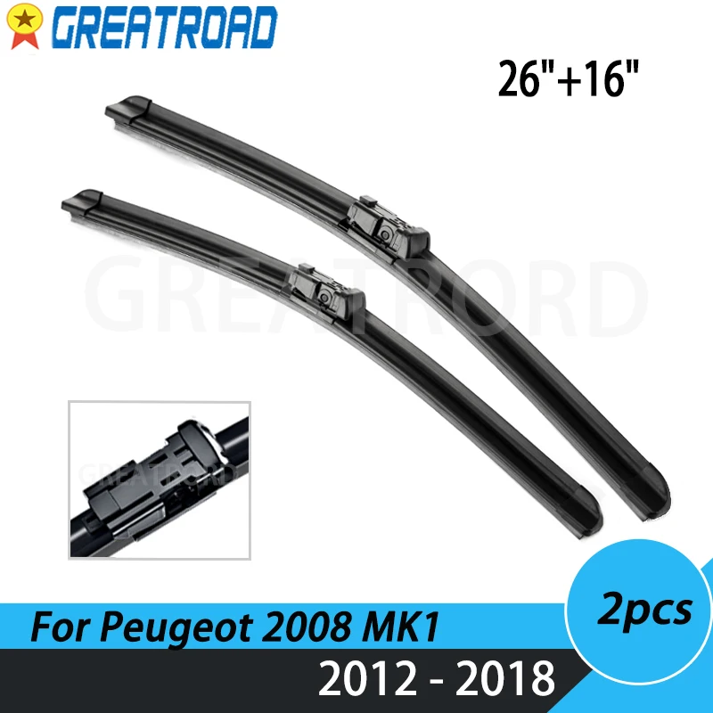 

Щетки стеклоочистителя для Peugeot 2008 MK1 2012-2018, 26 + 16 дюймов