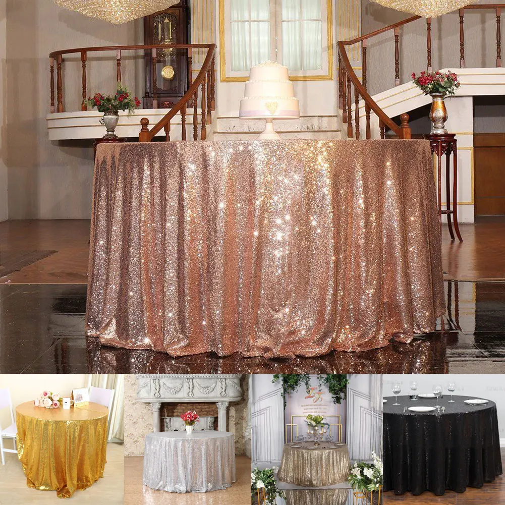 Новая блестящая круглая скатерть с блестками блестящая Свадебная вечеринка скатерти на банкетный стол украшения