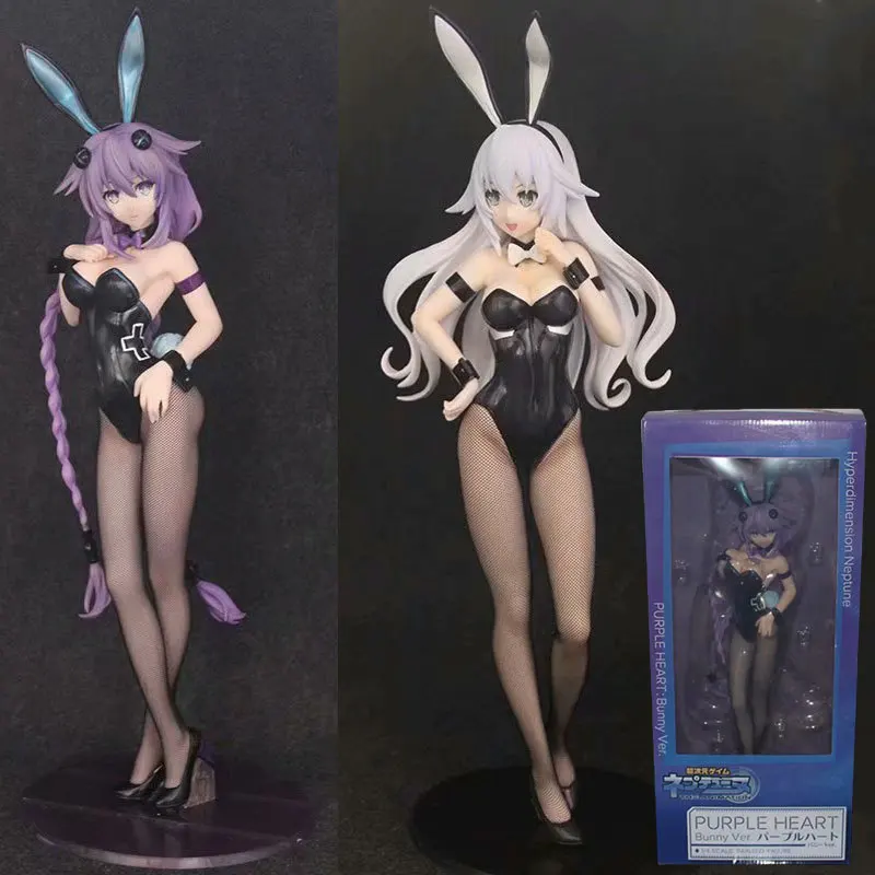 

Hyperdimension Game freeing Neptune Black And White with Pattern Purple Heart Bunny 1/4 Boxed Garage Kit Model