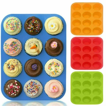 

Mini Muffin 12 Holes Silicone Round Mold DIY Cupcake Cookies Fondant Baking Pan Non-Stick Pudding Steamed Cake Mold Baking Tool