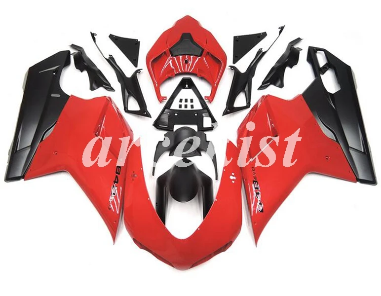 Литьевая Форма ABS Полный обтекатели наборы Подходит для Ducati 1098 848 1198 evo 2007 2008 2009 2010 2011 2012 набор тела красный черный матовый