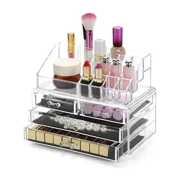 

Clear Acrylic Cosmetic Organizer Makeup Brush Container Storage Box Holder Lipstick Storage Container Clear Box For Cosmetic