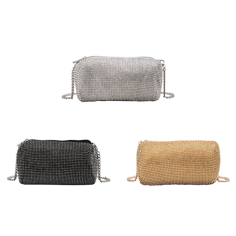New Fashion Rhinestone Banquet Messenger Bag Foreign Style Texture Chain Shoulder Bag
