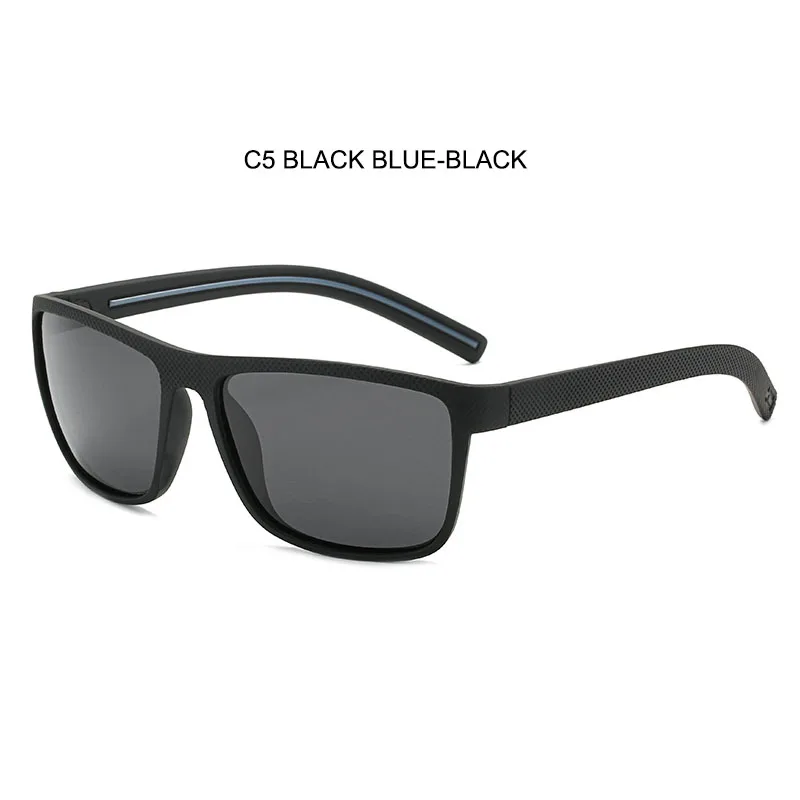 SIMPRECT UV400 поляризованные солнцезащитные очки мужские антибликовые квадратные солнечные очки для вождения Ретро винтажные зеркальные солнцезащитные очки для мужчин - Цвет линз: BLACK BLUE-BLACK