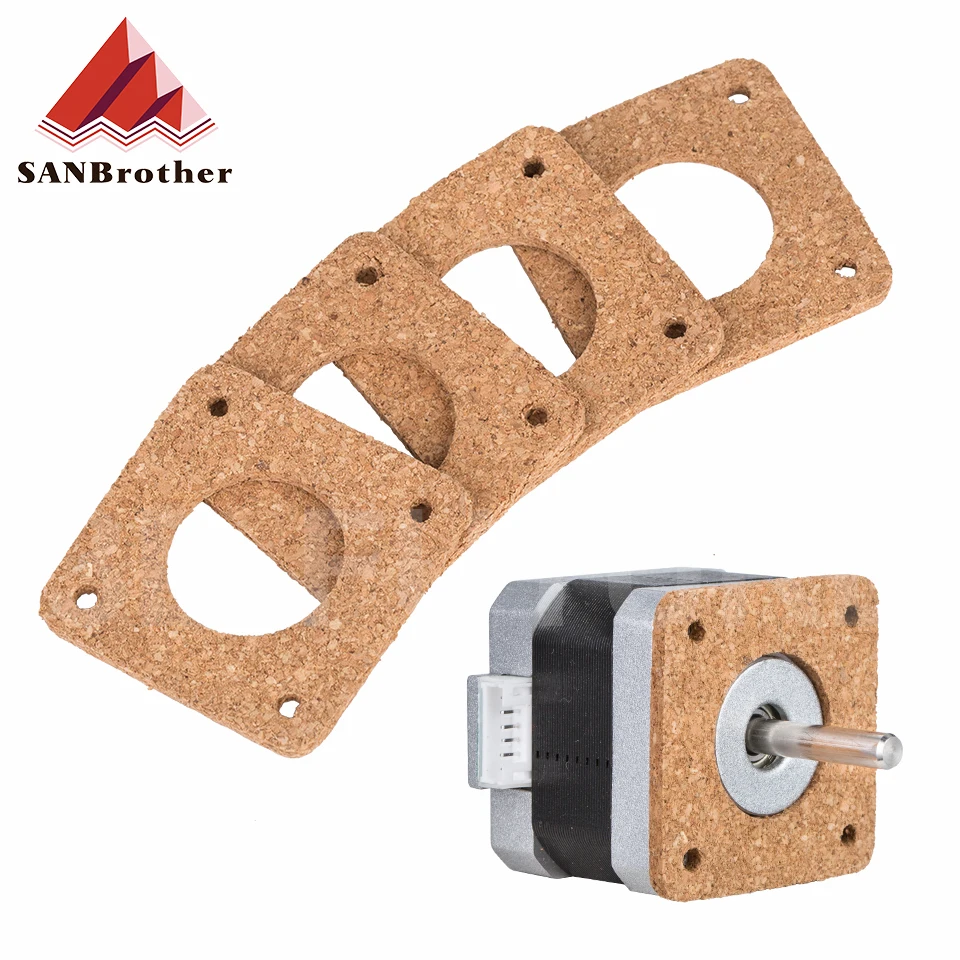 5PCS Nema 17 Stepper Damper 3mm Nema17 Stepper Motor Damper Cork Gasket Reprap Isolator 42 Motor Absorber For 3D Printer Motor