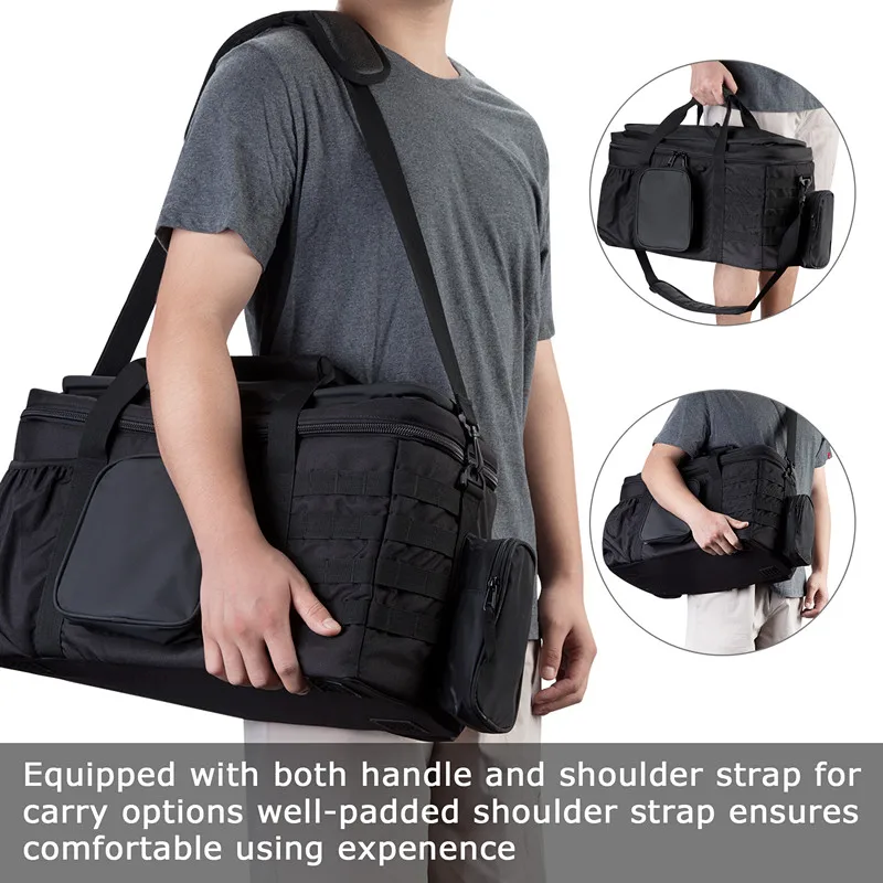 SoarOwl Tactical Gun Target Bag Pistol Shooting Duffel Bag Large Capacity 600D Fabric Waterproof and Wearable Hunting Range Bag 5