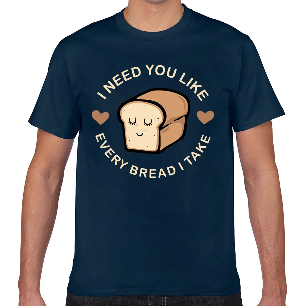 Tops T Shirt Men bread i need you O-Neck Vintage Short Male Tshirt | Мужская одежда
