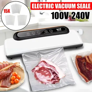 

110/220V Vacuum Sealers Kitchen Automatic Electric Vacuum Sealing Machine with 15pcs Bags Vacuum Packer Sealing Packaging