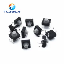 Bouton poussoir Tactile silencieux en Silicone, 20 pièces/lot, 4 broches, 8x8x5MM, Micro interrupteur, réinitialisation automatique