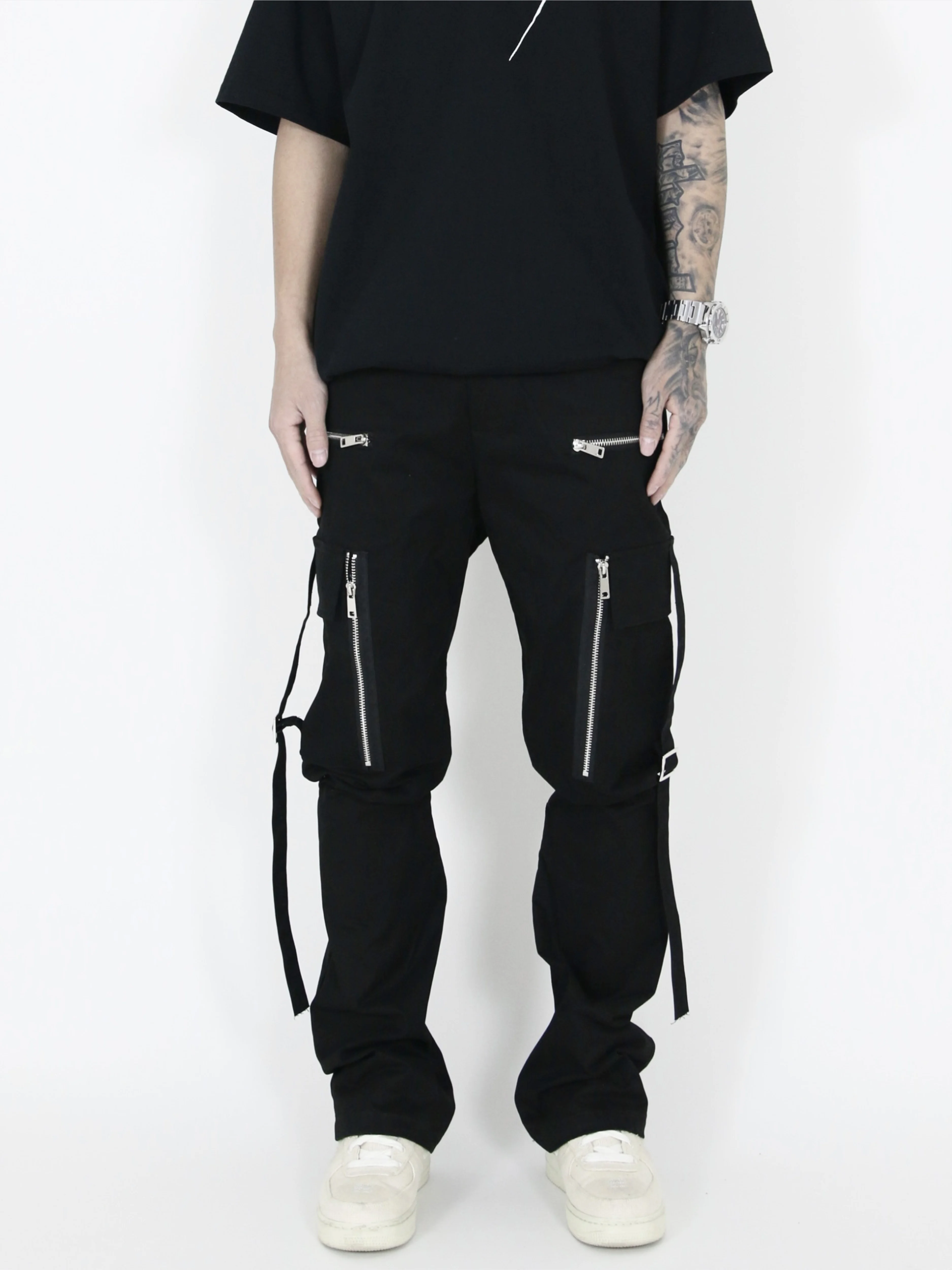 

2021 Men Women Hair Stylist Original Micro trumpet high casual Pants zipper binding Overalls plus size costumes 27-46