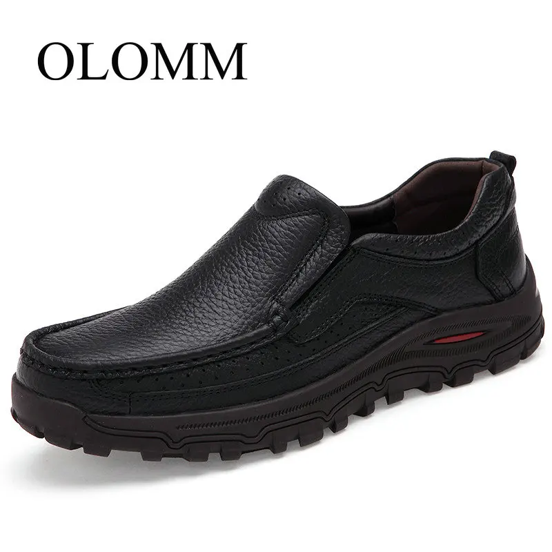 OLOMM large size 38-45 men's high quality leather shoes luxury brand casual dress soft DD-80 | Обувь