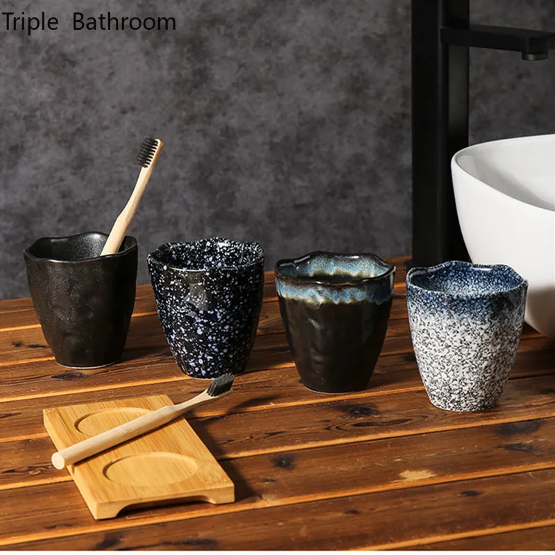 1pc Japanese Tooth Mug Ceramic Hotel Couples Mouthwash Toothbrush Cup