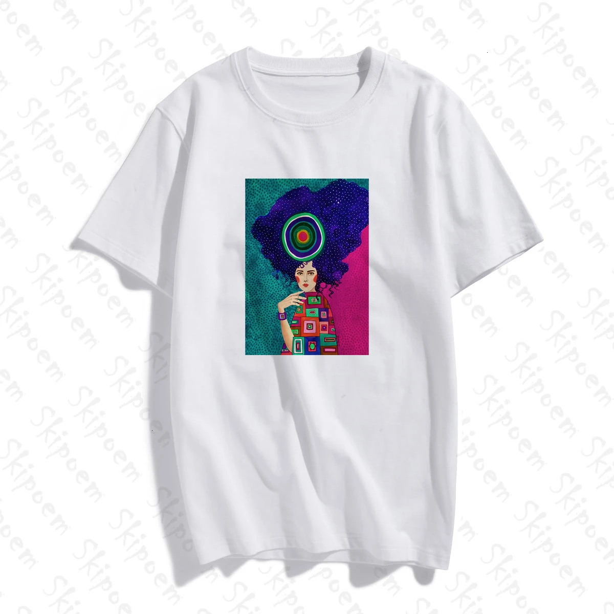 Футболка женская хлопковая в скандинавском стиле милая эстетичная рубашка