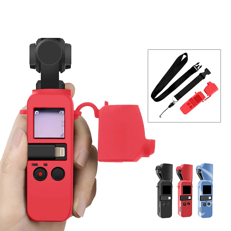 Для-DJI OSMO Карманный силиконовый защитный чехол с ремешком Защитные чехлы для DJI OSMO Карманный ручной карданный аксессуар