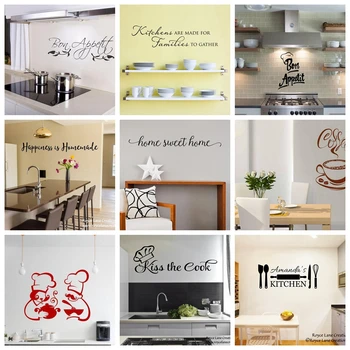 Cuisine Coffee Vinyl Wall Stickers For Kitchen Room Home Decoration Accessories Mural Decor Wallpaper wallstickers