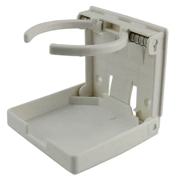 

Adjustable Drink Folding Cup Holder Bottle Coffee Stand Mount For Car Boat Rv Marine Caravan White