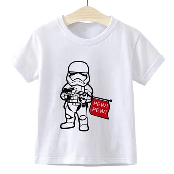 

Star Wars Imperial Stormtroopers PEW Kids Tshirt Pretty Punk Kawaii Clothes Retro Short Sleeve Hip Hop O-Neck Children T-shirt