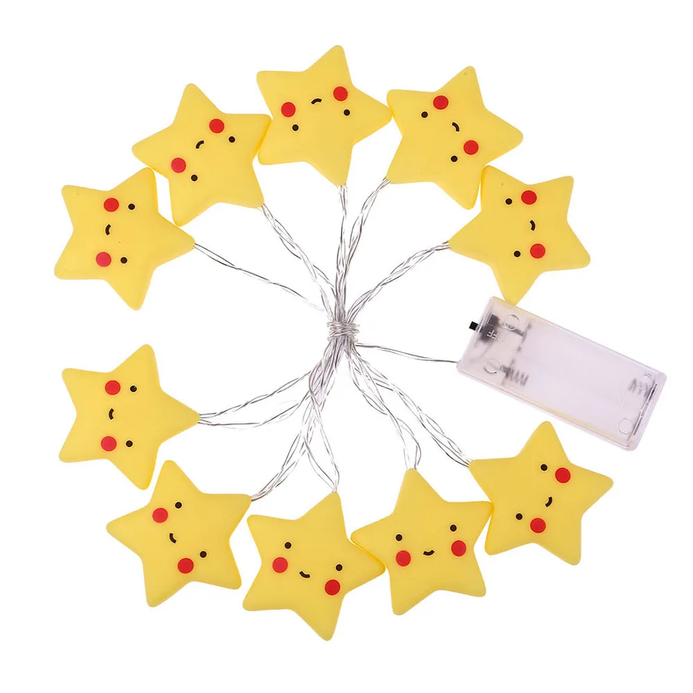 

Cute LED String Fairy Light Outdoor Garden Fence Patio Christmas Garland Lights Wedding Star String Christmas Decor Lighting
