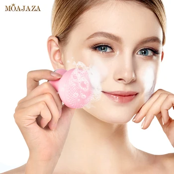 

2 in 1 Electric Facial Cleansing Brush Face Care Import Device Waterproof Silicone Vibration Face Massage Cleaner Deep Pore Wash