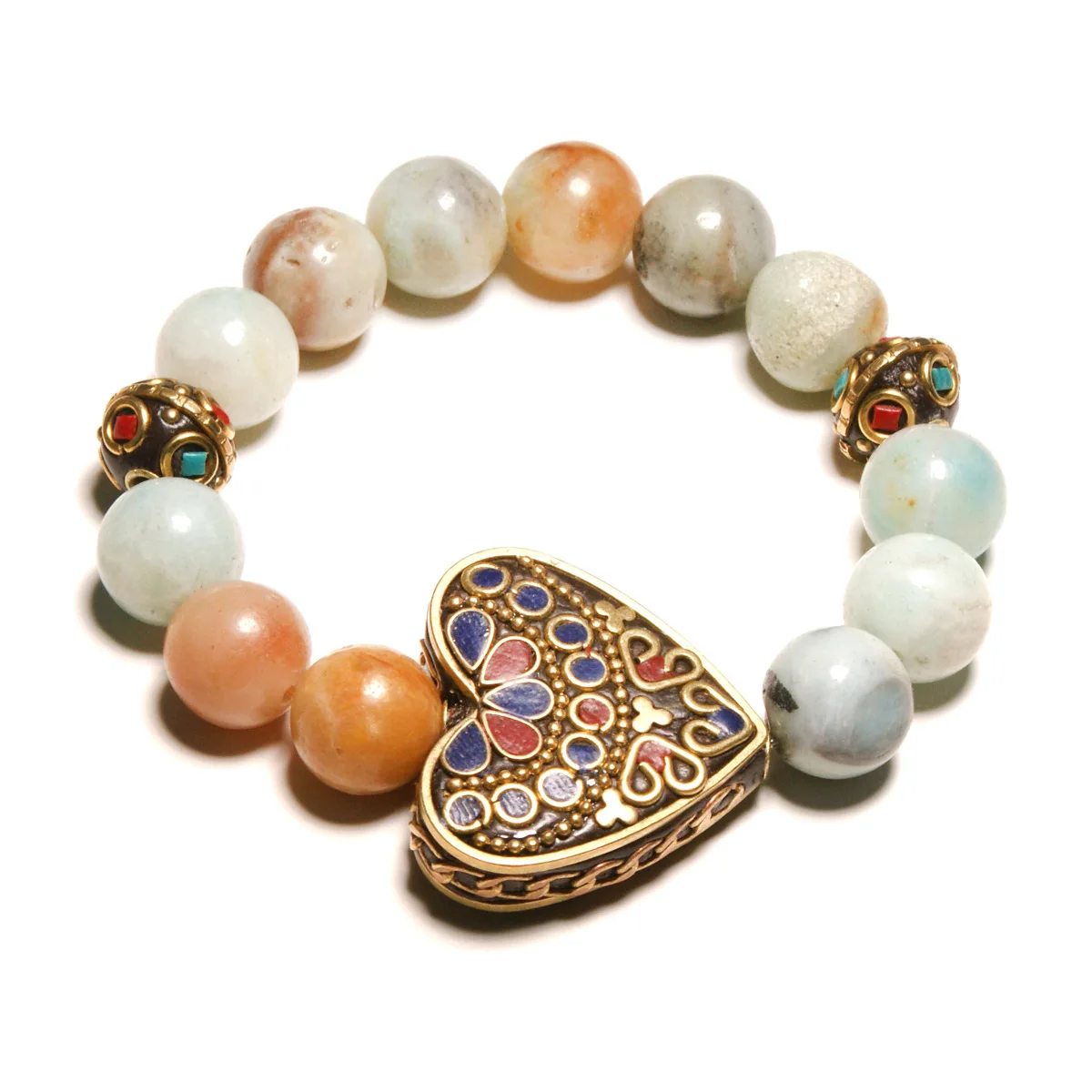 Best Nepal Style Vintage Stone Bracelets Natural Stone Love shaped Bracelets For Women Jewelry Gift for Girls