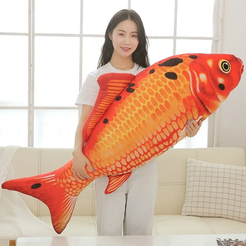 

140cm 1Large Size Toy Cyprinus Carpio Fish Koi Carp Plush Toy Lifelike Stuffed Aquatic Fishes Plushie Pets Dogs Plush Toy Pillow