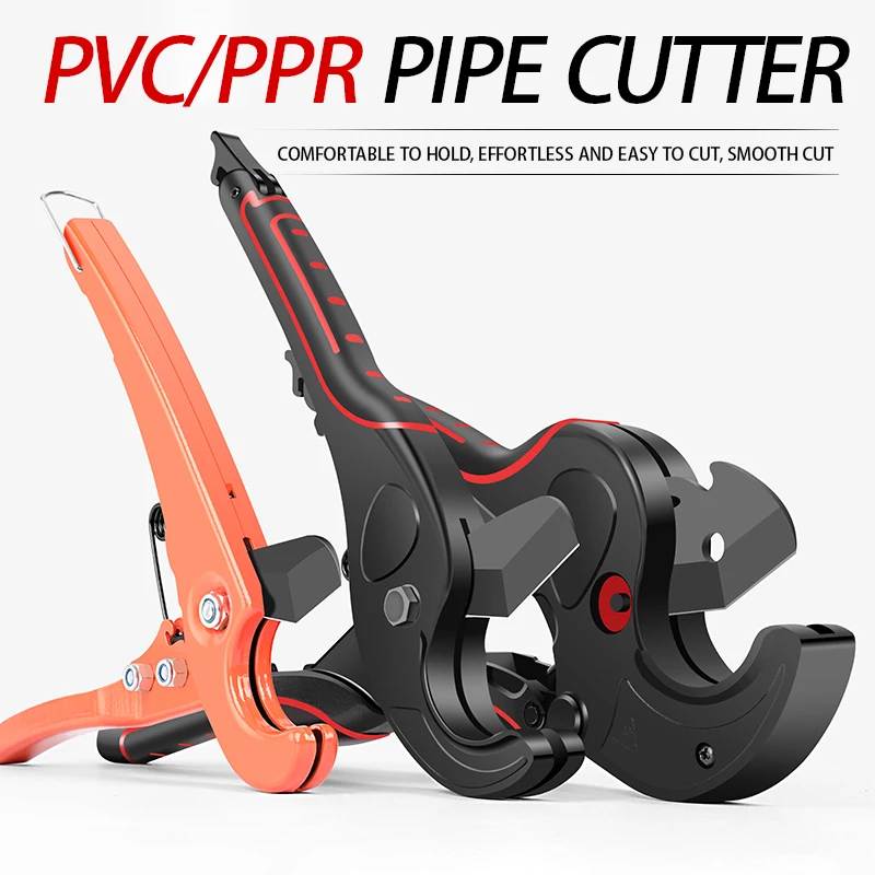 OUDISI PVC Pipe Cutter 36mm 42mm 64mm Aluminum Alloy Body Ratchet Scissors Tube Cutter PVC/PU/PP/PE Hose Cutting Hand Tools 2