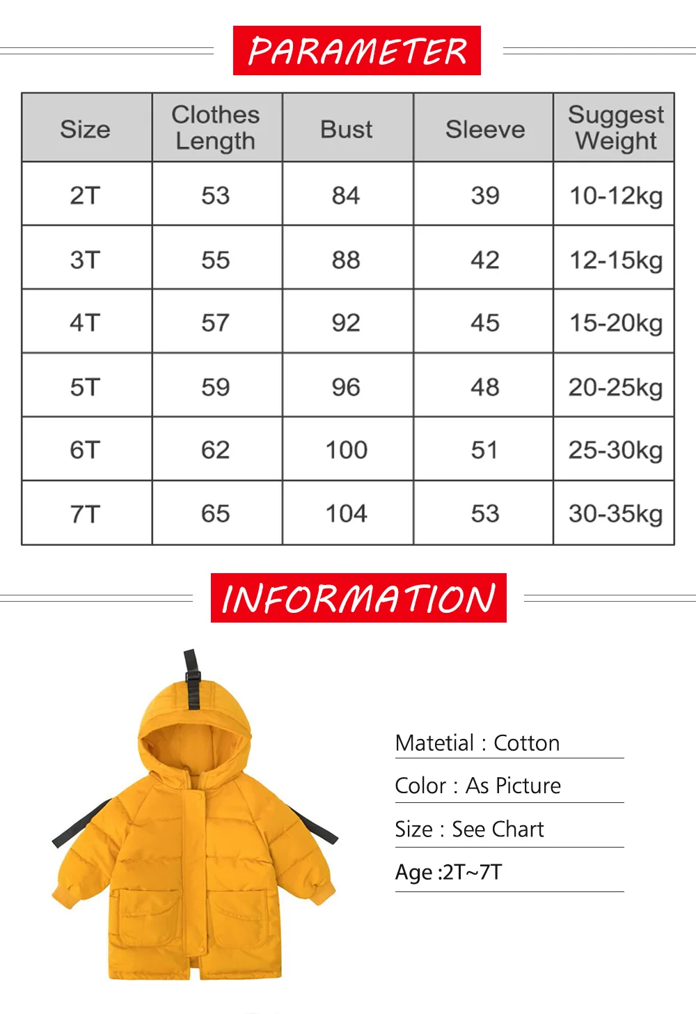 BINIDUCKLING New Winter Parka Down Jacket For Boy Girls Coat Cotton Thick Long Hooded Boys Kids Children's Jacket Clothes