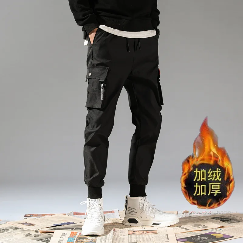 

Autumn & Winter Versatile plus Velvet Bib Overall Men's Popular Brand Shawn Harem Pants Loose-Fit Beam Leg Casual Pants MEN'S Lo