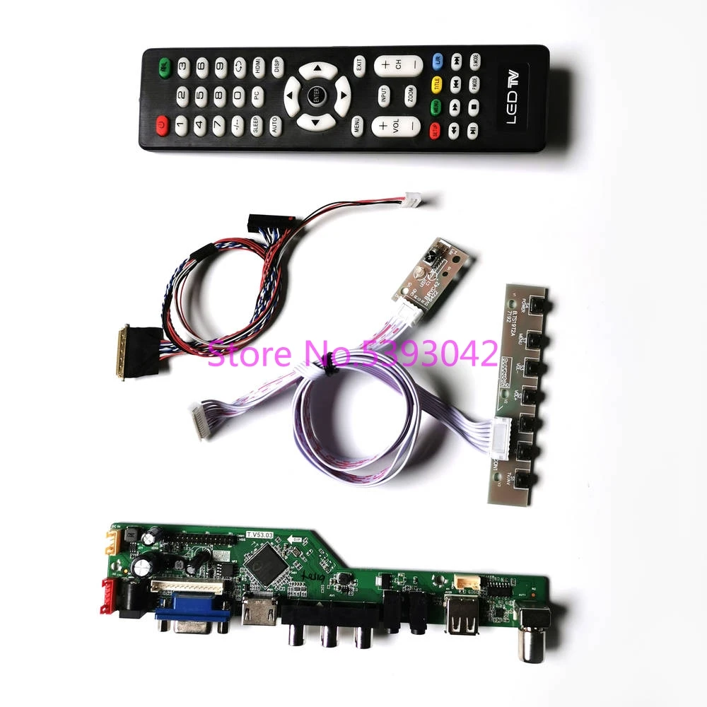 US $24.21 KIT For LP140WH4 TLC1TLD1TLN1TLN2 LCD 1366768 VGA USB Analog Remote 40Pin LVDS TV Control Drive Board