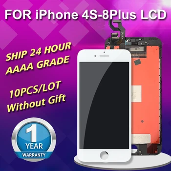 

10Pcs/Set LCD For iPhone 5 5S 6 6S Plus 7P 8 8Plus Display Touch Screen Digitizer Assembly No Dead Pixel Without Gift 100% Test