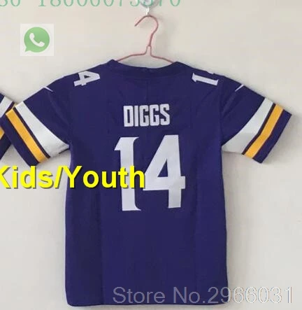 Для детей 8, Сэм Брэдфорд, 14, Стефон диггз, 19, adam thielen, 22, Harrison Smith, Adam Thielen, 19, Джерси, Миннесота - Цвет: for kids youth