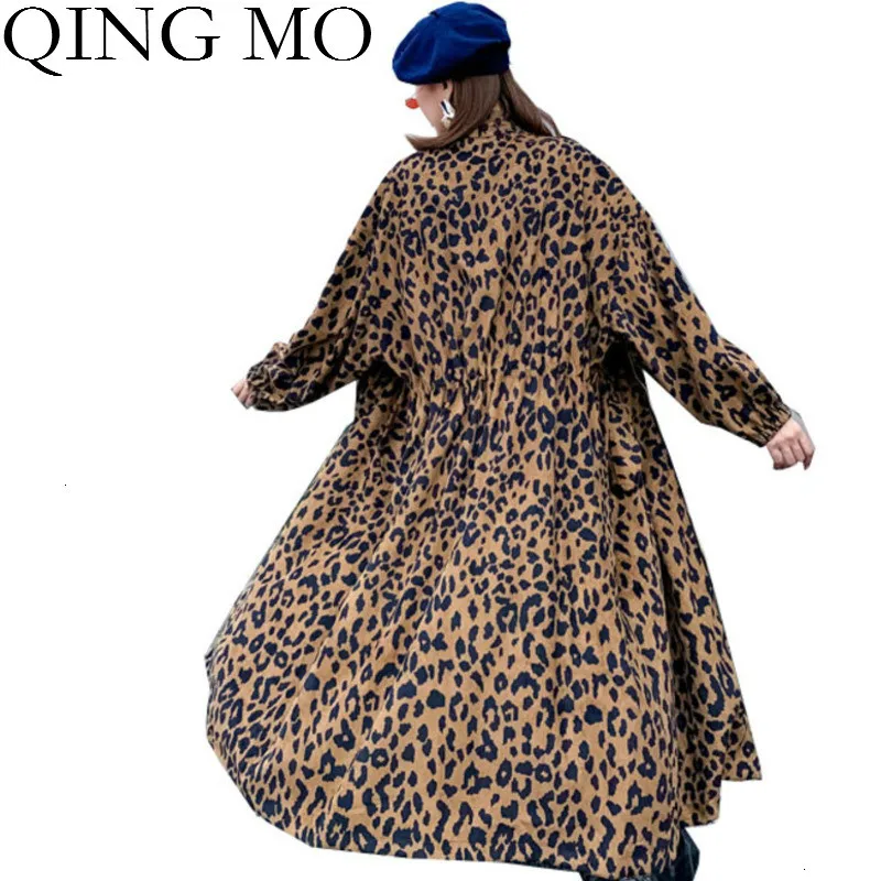 Женское длинное пальто QING MO осенне-зимнее камуфляжное большого размера уличное