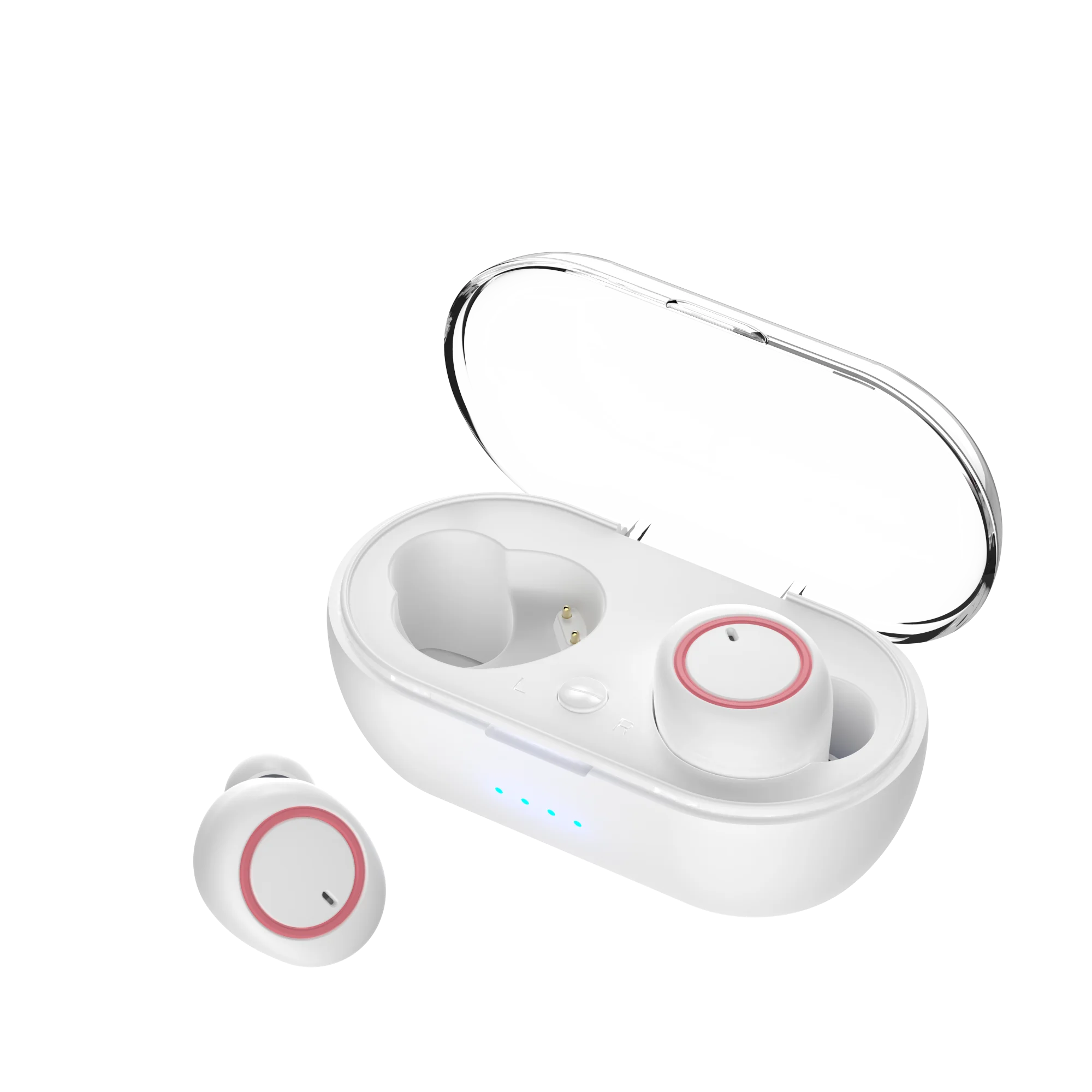 Белый TWS беспроводные наушники Bluetooth наушники водонепроницаемые спортивные наушники игровая гарнитура для телефона с зарядной коробкой стерео наушники - Цвет: Белый