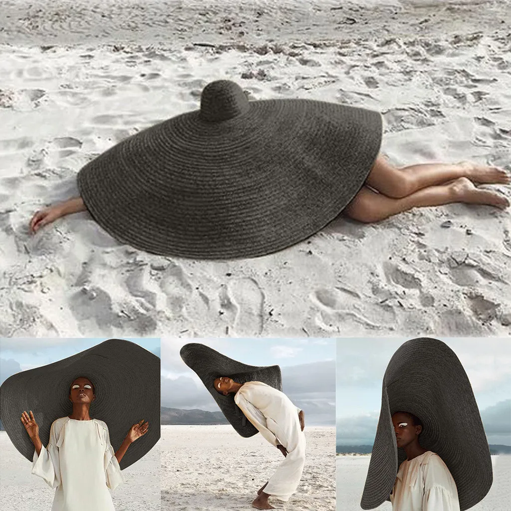 Модные большие широкие с полями, солнце шляпа пляжная анти-УФ Защита от солнца складывающаяся Кепка крышка