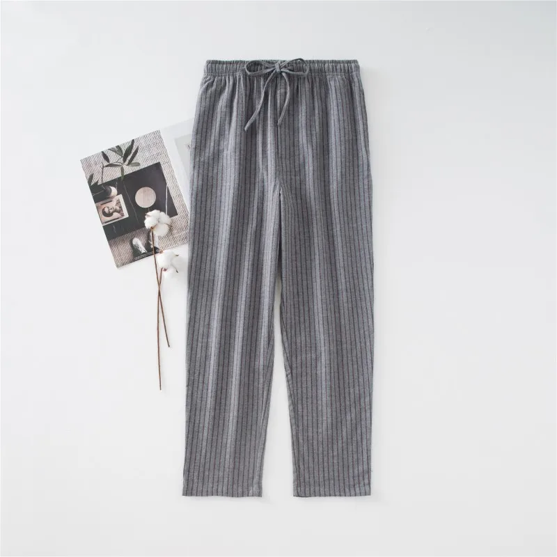 Autumn Winter Men 100% Cotton Flannel sleep bottoms Male Thicken Warm nighty trousers Men Casual Plaid pajama pants S-XXL 100KGS black silk pajamas