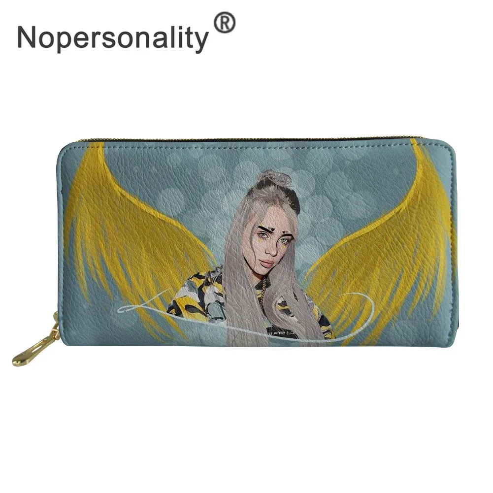 Nopersonality Billie Eilish, длинный женский кошелек с принтом, кошелек из искусственной кожи на молнии, Женский кошелек, клатч, женский кошелек, кошелек для монет - Цвет: YY2575Z21