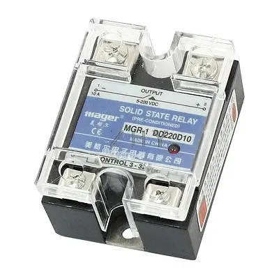 

DC to DC Rectangle Clear Cover One Phase Solid State Relay 3-32V 5-220V 10A