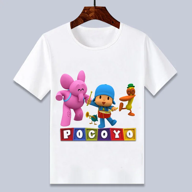 Стиль Pocoyo мультфильм wihte футболка для мальчиков и девочек летний топ подарок на день рождения BAL623
